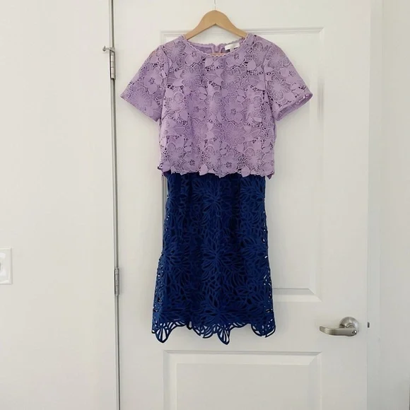 Anthropologie Eri + Ali Graceanne Colorblock Lace Sheath Dress - Picture 3 of 7